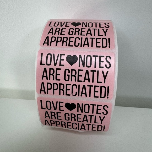 Thank You love notes are greatly appreciated thank you stickers (100 pack) - Picture 6 of 8
